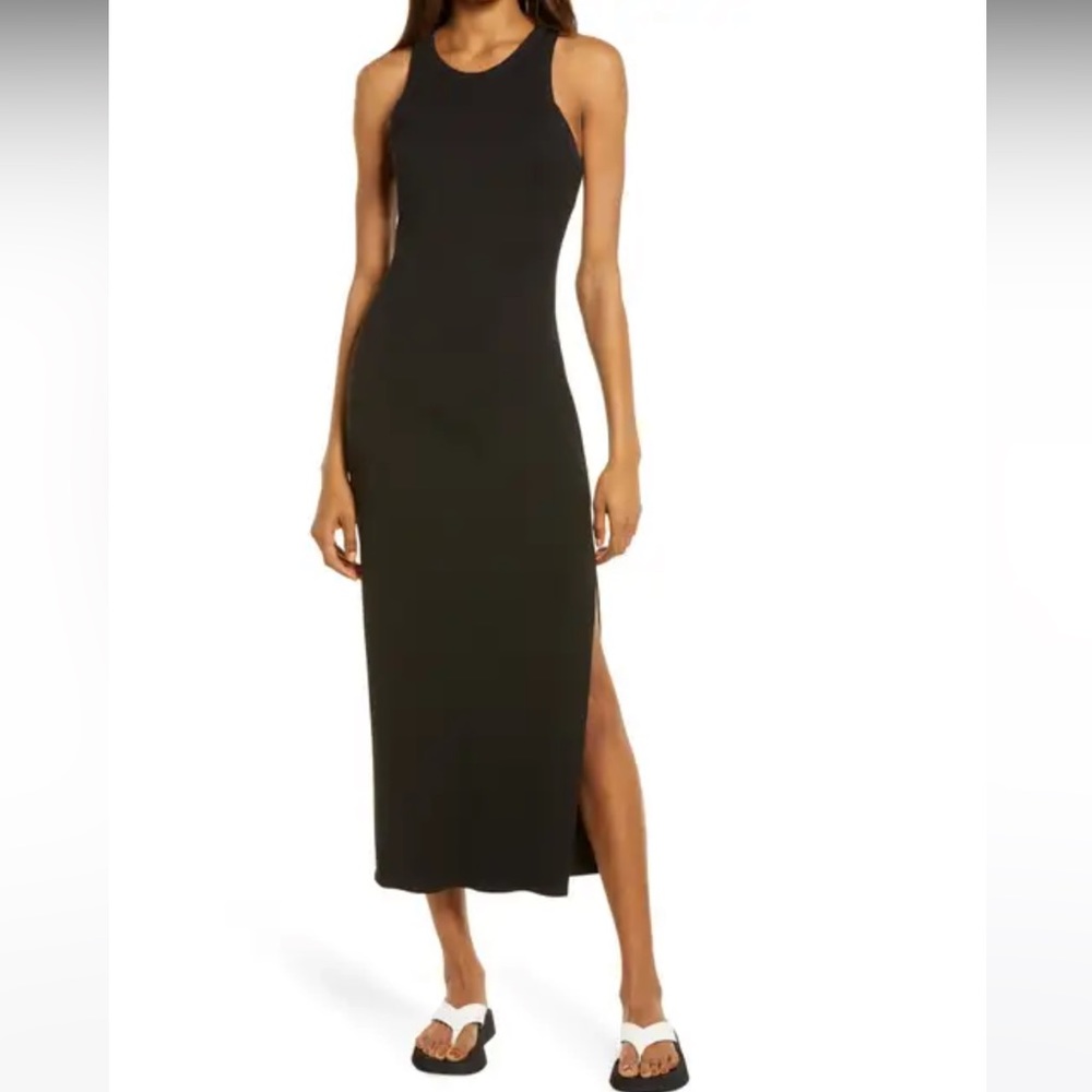 Lulus Ribbed Sleeveless Body-Con Midi Dress